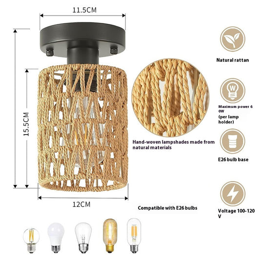 Chinese Style Hemp Rope Woven Chandelier