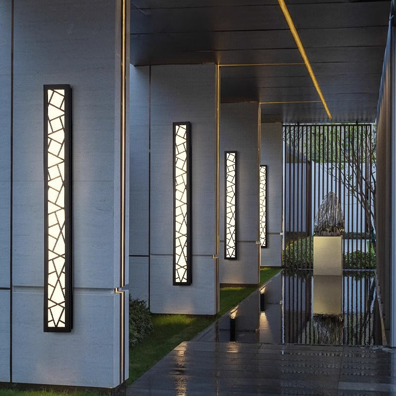Modern Geometric Outdoor Wall Light Strip