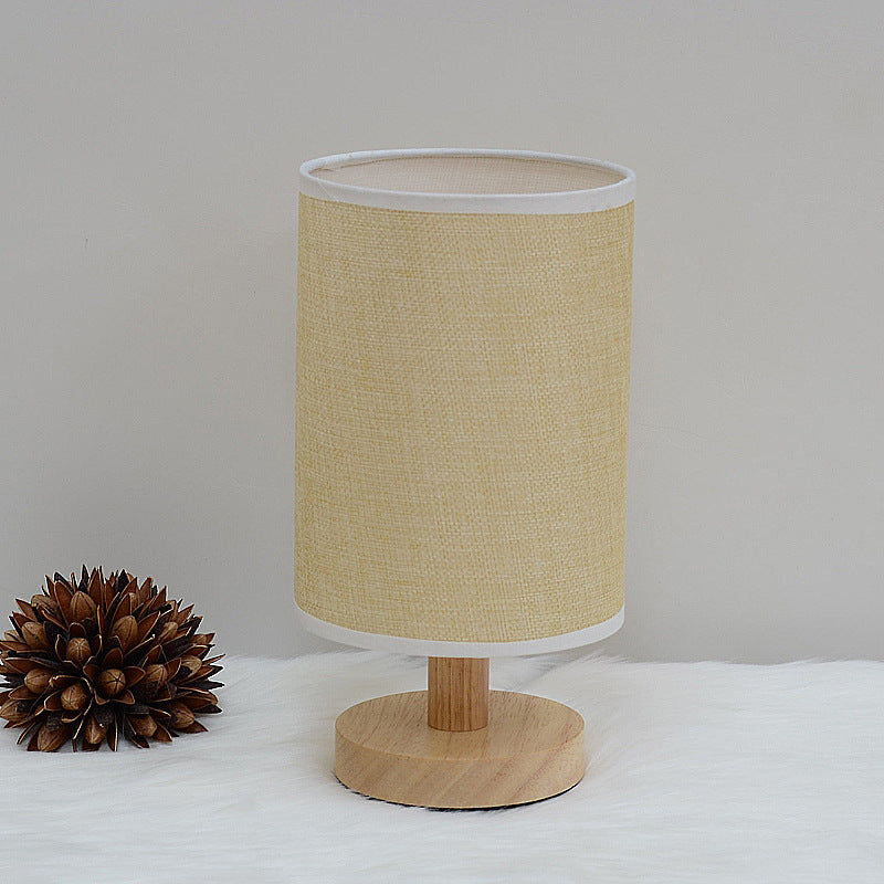 Nordic Wooden Fabric Shade Table Lamp