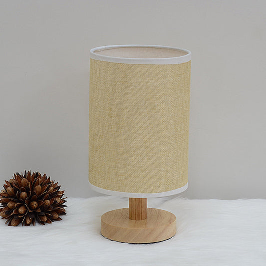 Nordic Wooden Fabric Shade Table Lamp