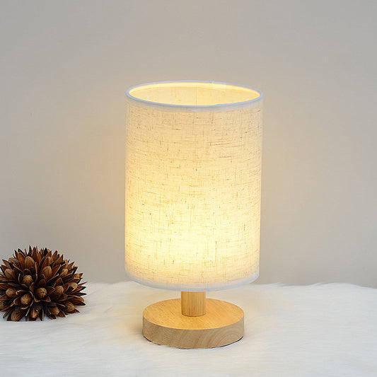 Nordic Wooden Fabric Shade Table Lamp