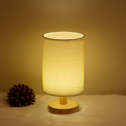 Nordic Wooden Fabric Shade Table Lamp