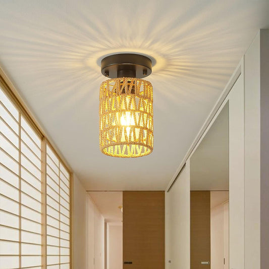 Chinese Style Hemp Rope Woven Chandelier